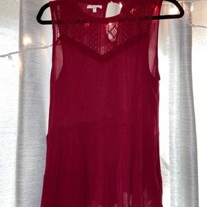 Dark red blouse tank